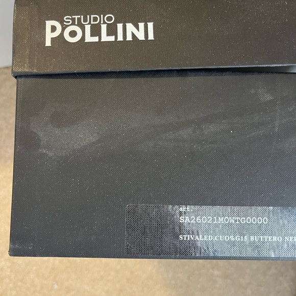 Studio Pollini Tall Black Flat Leather Riding Boots Size 9 - Picture 5 of 7